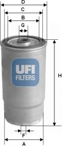 UFI 24.460.00 - Filtro carburante autozon.pro