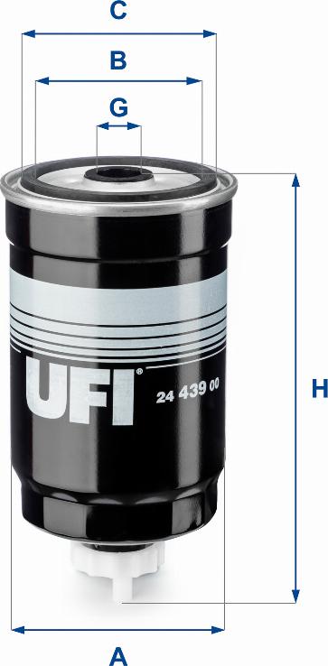 UFI 24.439.00 - Filtro carburante autozon.pro