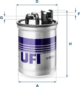 UFI 24.003.00 - Filtro carburante autozon.pro