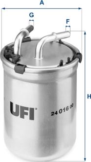 UFI 24.016.00 - Filtro carburante autozon.pro