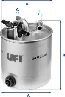 UFI 24.026.01 - Filtro carburante autozon.pro