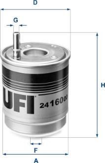 UFI 24.160.00 - Filtro carburante autozon.pro