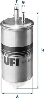 UFI 24.116.00 - Filtro carburante autozon.pro