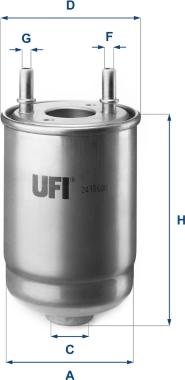 UFI 24.186.00 - Filtro carburante autozon.pro