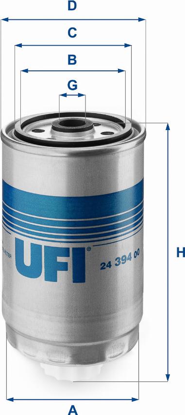 UFI 24.394.00 - Filtro carburante autozon.pro