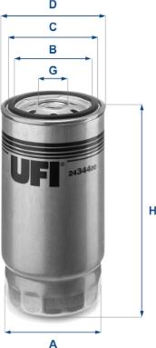 UFI 24.344.00 - Filtro carburante autozon.pro