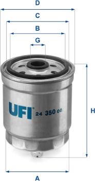 UFI 24.350.00 - Filtro carburante autozon.pro