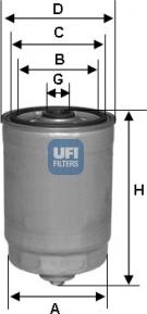 UFI 24.350.01 - Filtro carburante autozon.pro