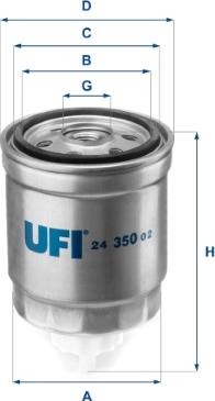 UFI 24.350.02 - Filtro carburante autozon.pro