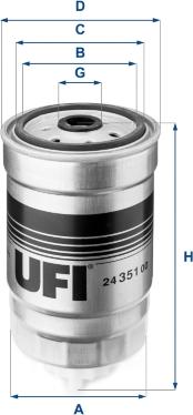 UFI 24.351.00 - Filtro carburante autozon.pro