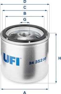 UFI 24.352.00 - Filtro carburante autozon.pro