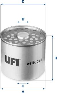 UFI 24.360.00 - Filtro carburante autozon.pro