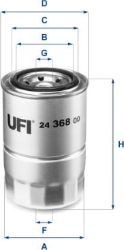 UFI 24.368.00 - Filtro carburante autozon.pro