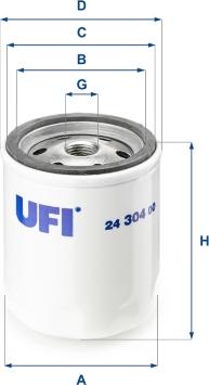 UFI 24.304.00 - Filtro carburante autozon.pro