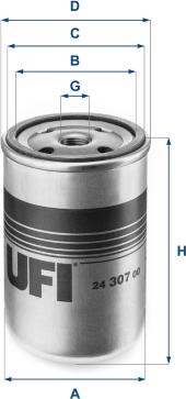 UFI 24.307.00 - Filtro carburante autozon.pro