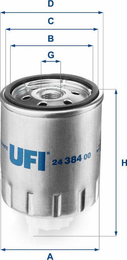 UFI 24.384.00 - Filtro carburante autozon.pro