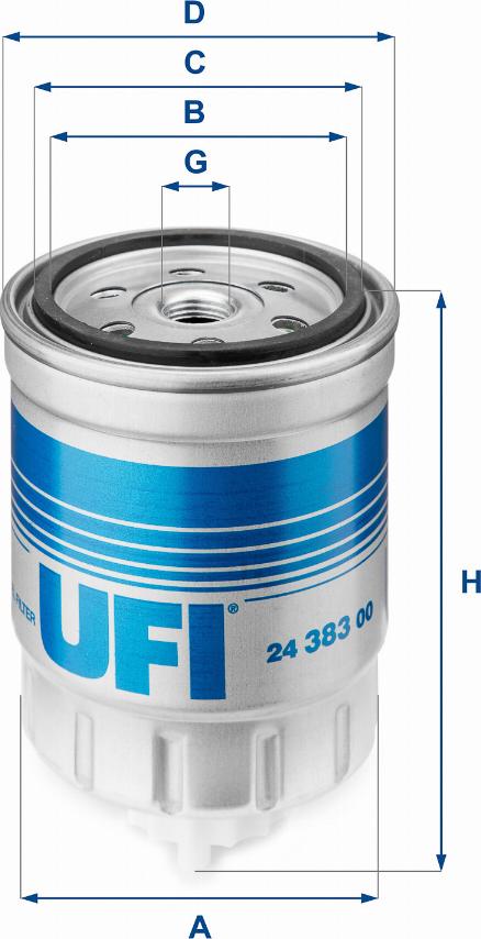 UFI 24.383.00 - Filtro carburante autozon.pro