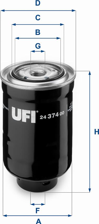 UFI 24.374.00 - Filtro carburante autozon.pro