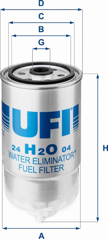 UFI 24.H2O.04 - Filtro carburante autozon.pro