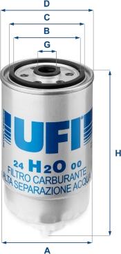 UFI 24.H2O.00 - Filtro carburante autozon.pro