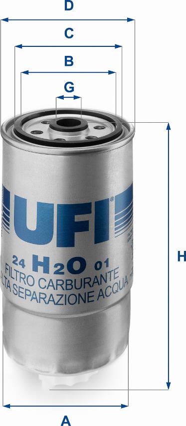 UFI 24.H2O.01 - Filtro carburante autozon.pro