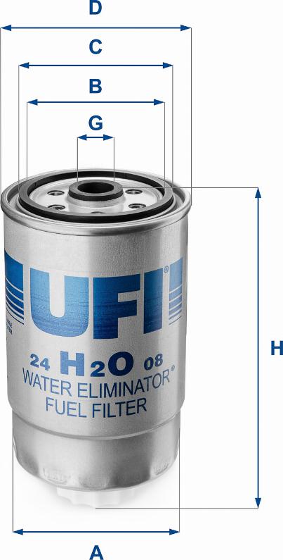 UFI 24.H2O.08 - Filtro carburante autozon.pro