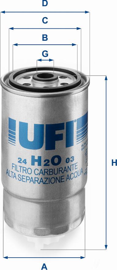 UFI 24.H2O.03 - Filtro carburante autozon.pro