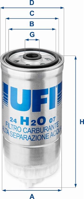 UFI 24.H2O.07 - Filtro carburante autozon.pro