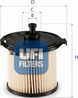 UFI 26.074.00 - Filtro carburante autozon.pro