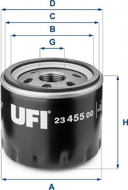 UFI 23.455.00 - Filtro olio autozon.pro