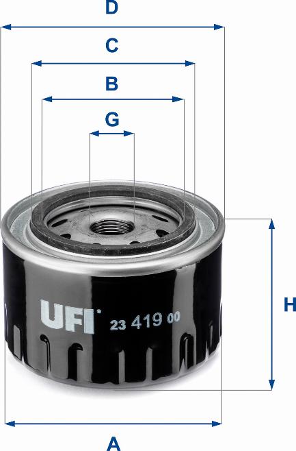 UFI 23.419.00 - Filtro olio autozon.pro