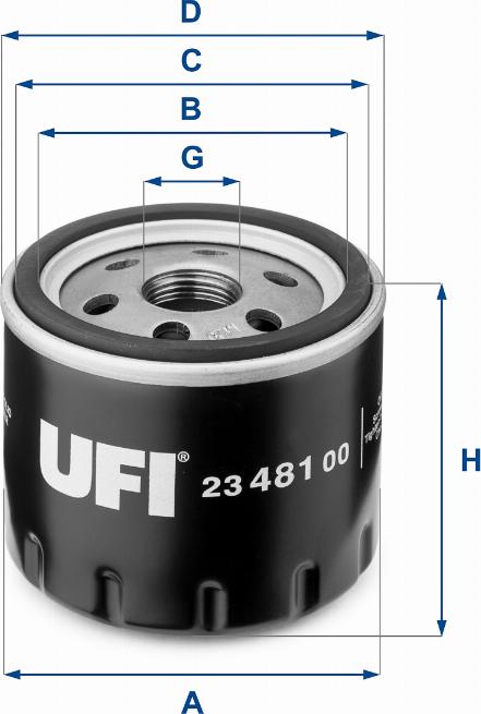 UFI 23.481.00 - Filtro olio autozon.pro