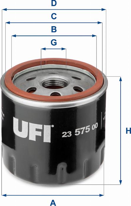 UFI 23.575.00 - Filtro olio autozon.pro