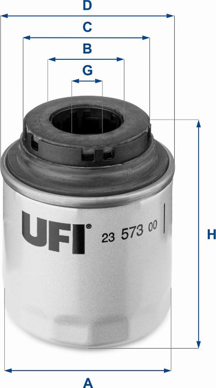 UFI 23.573.00 - Filtro olio autozon.pro