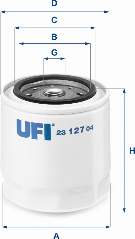 UFI 23.127.04 - Filtro olio autozon.pro