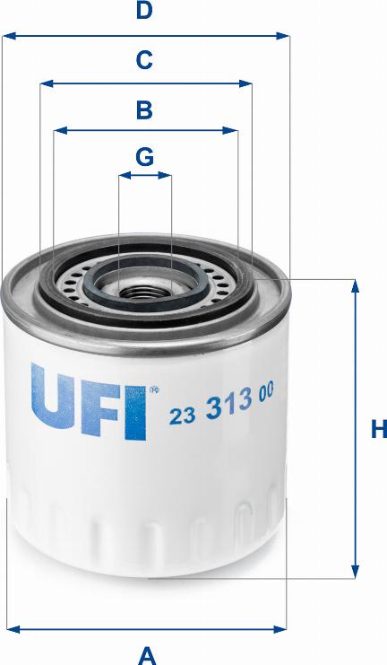 UFI 23.313.00 - Filtro olio autozon.pro