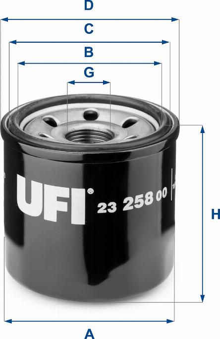 UFI 23.258.00 - Filtro olio autozon.pro