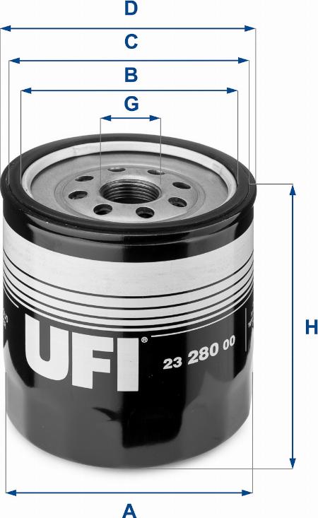 UFI 23.280.00 - Filtro olio autozon.pro