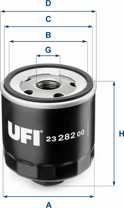 UFI 23.282.00 - Filtro olio autozon.pro