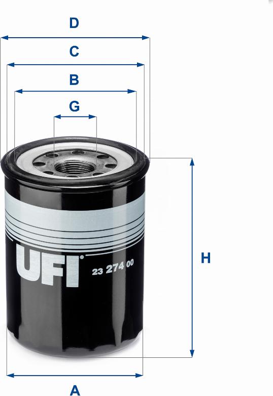 UFI 23.274.00 - Filtro olio autozon.pro