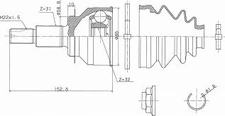 URW 21-04107 - Kit giunti, Semiasse autozon.pro