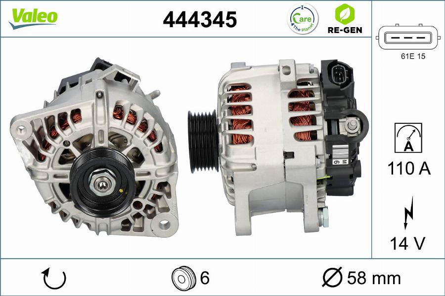 Valeo 444345 - Alternatore autozon.pro