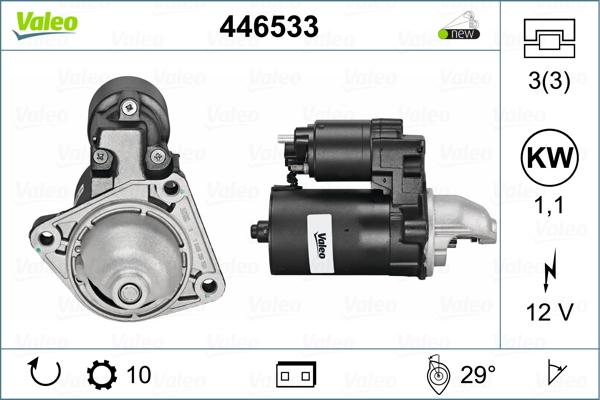 Valeo 446533 - Motorino d'avviamento autozon.pro