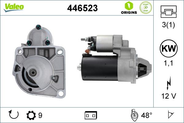 Valeo 446523 - Motorino d'avviamento autozon.pro