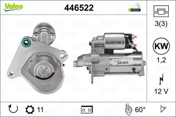 Valeo 446522 - Motorino d'avviamento autozon.pro