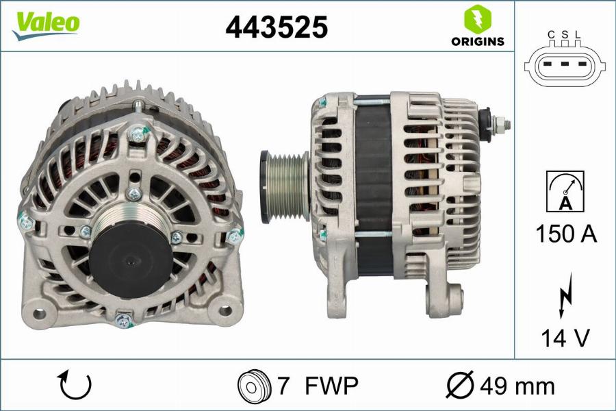 Valeo 443525 - Alternatore autozon.pro