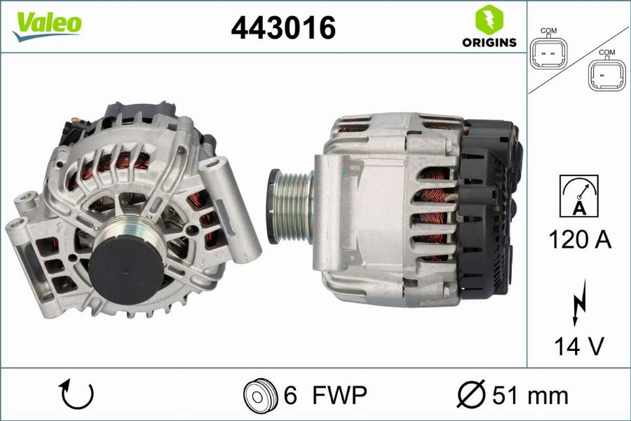 Valeo 443016 - Alternatore autozon.pro