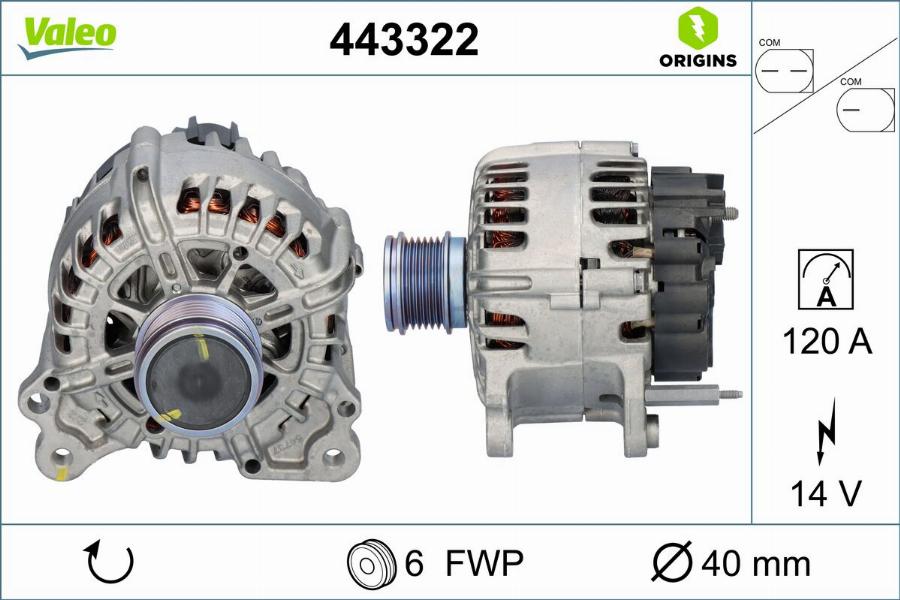 Valeo 443322 - Alternatore autozon.pro