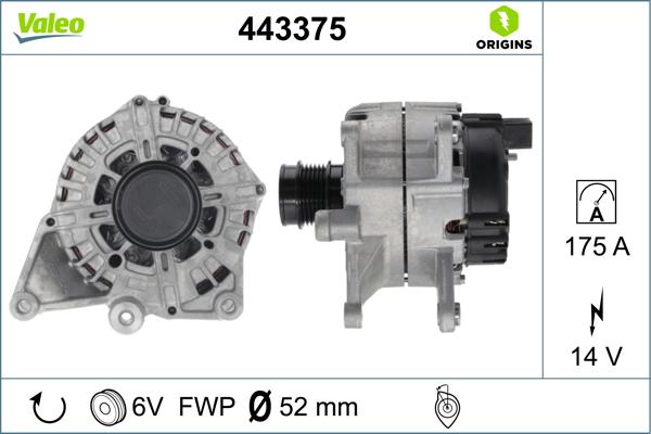 Valeo 443375 - Alternatore autozon.pro