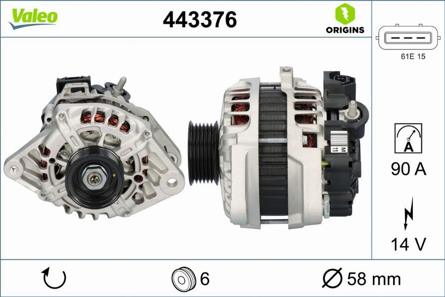 Valeo 443376 - Alternatore autozon.pro